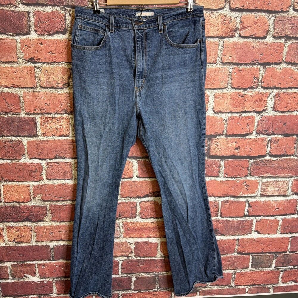 Levi's Jeans Womens 33 Blue Premium 70's High Flare Pockets Denim Medium Wash